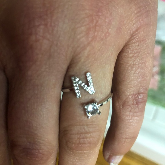 Silver Initial Rings Alphabet Jewelry - Picture 7 of 9